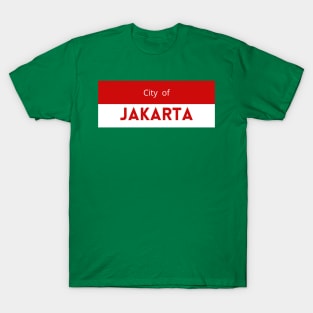 The City of Jakarta in Indonesia Flag T-Shirt